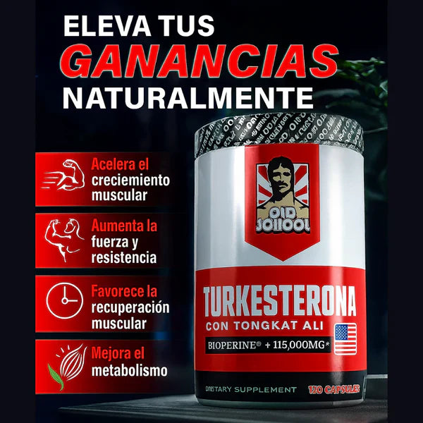 Turkesterone | Potencia Natural para Crecer y Rendirse al Máximo (60 cápsulas).