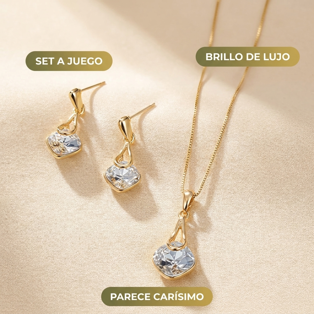 Conjunto Dorado: Collar Y Aros – Elegancia Que Se Nota