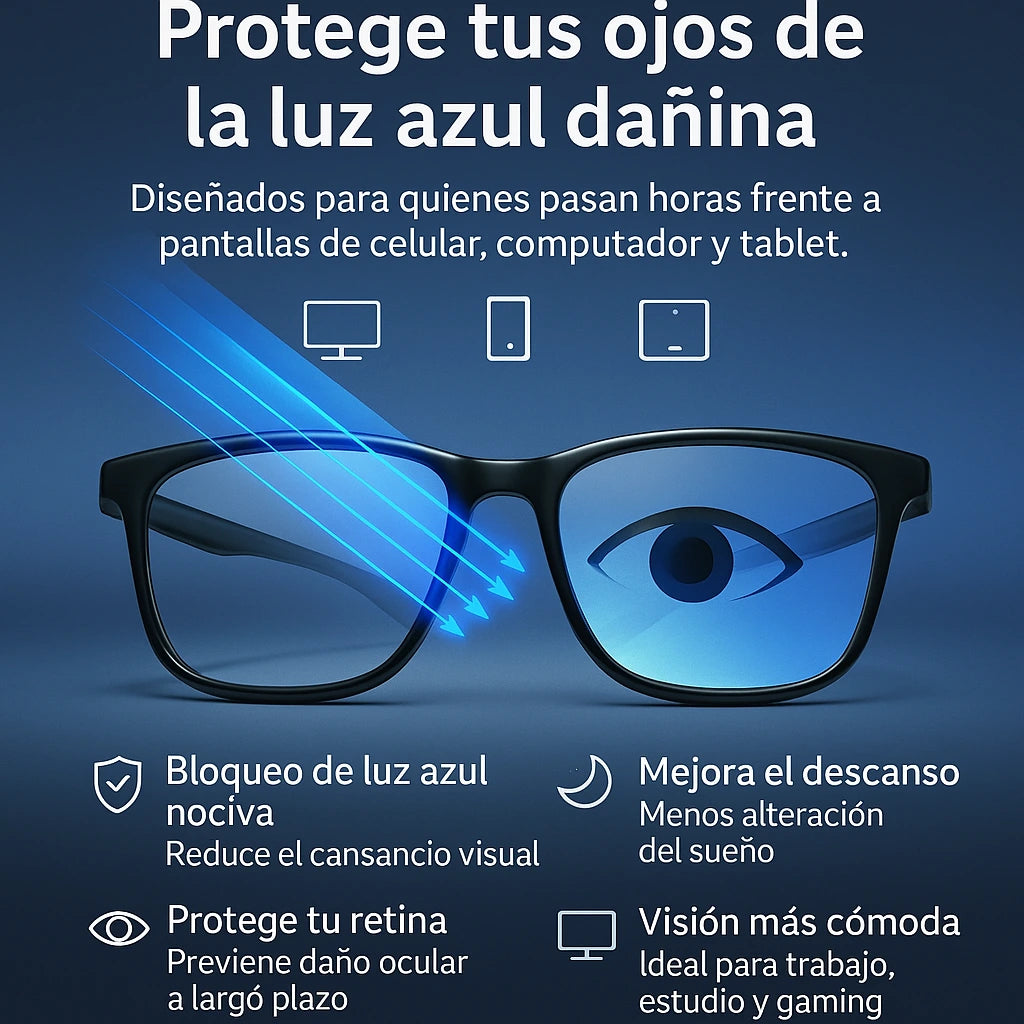 Lentes Multifocales Negros - Un Solo Marco para Leer, Sol y Pantalla