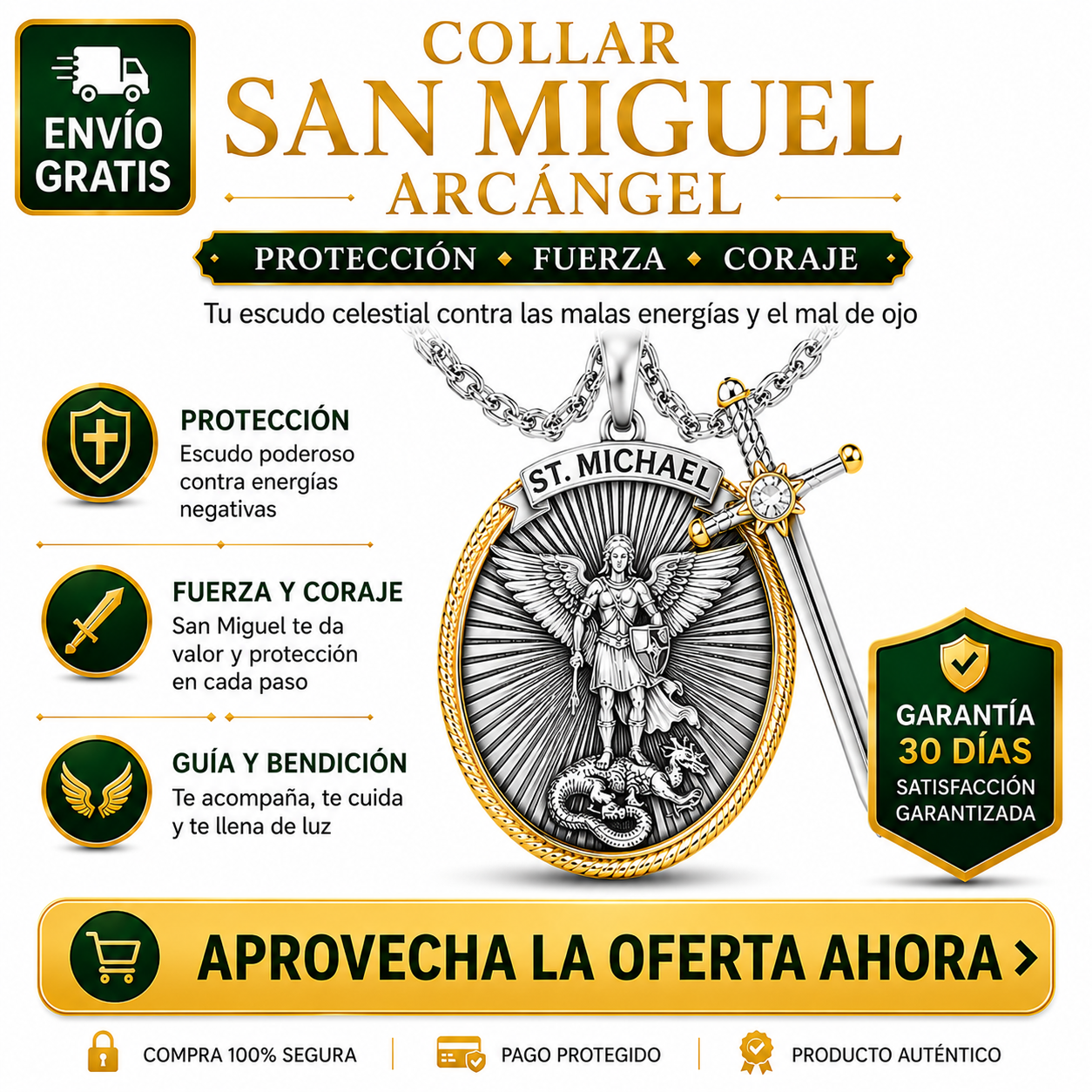 Collar San Miguel Arcángel – Fe, Fuerza y Protección UPSELL