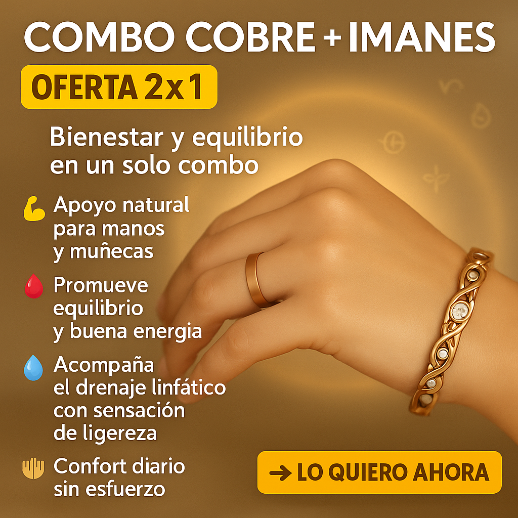 Combo Anillo + Pulsera de Cobre | Desinflamación al Instante