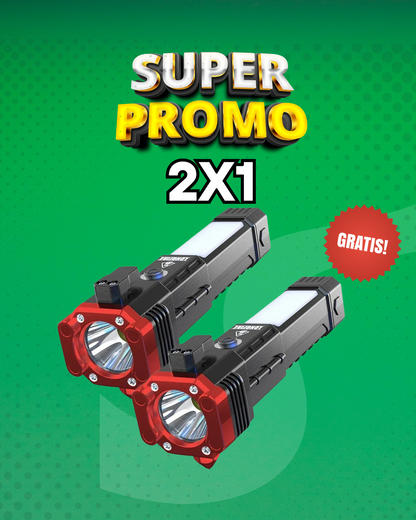 2X1 Linterna 4 en 1 Táctica Multifuncional (COMPRA 1 LLEVA OTRA GRATIS)