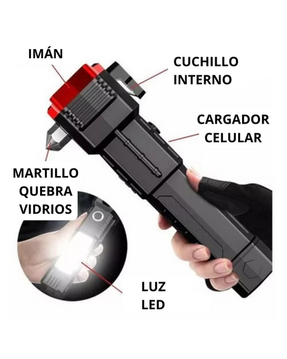 2X1 Linterna 4 en 1 Táctica Multifuncional (COMPRA 1 LLEVA OTRA GRATIS)