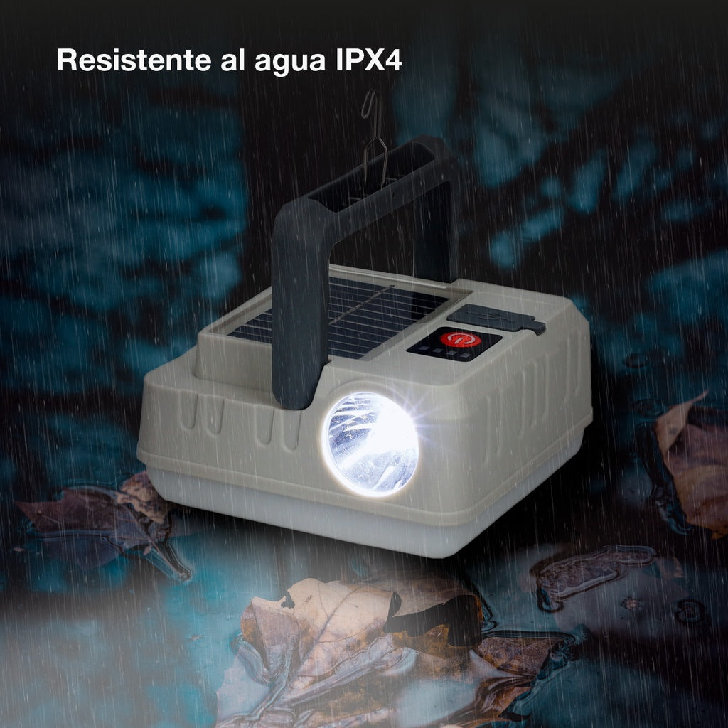 Linterna Led Solar Portátil (Carga Celulares)